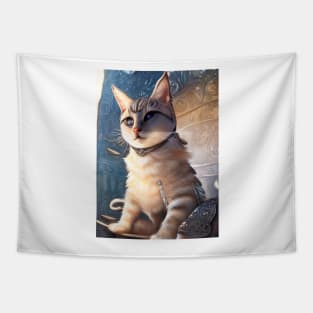 Silver armor knight cat: Joana Tapestry