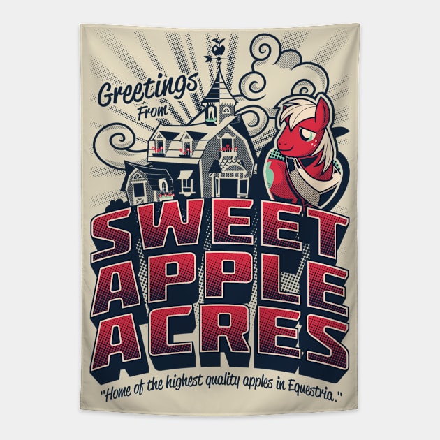 Greetings From Sweet Apple Acres - Variant Tapestry by GillesBone