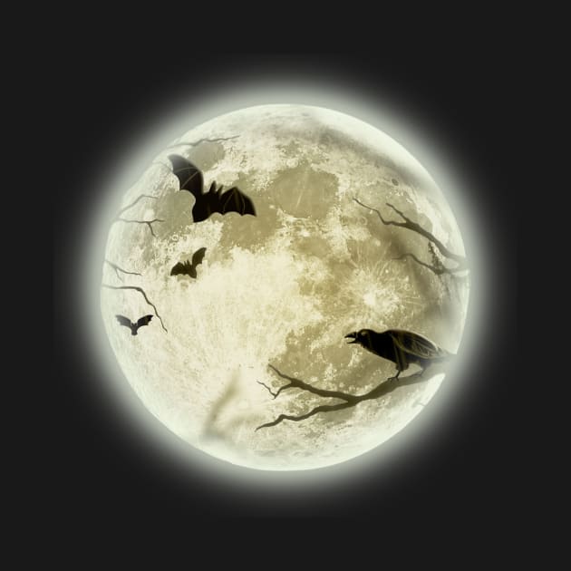 Halloween Spooky Full Moon by Artsy Y'all