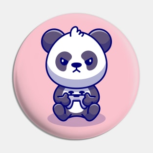 Cute Panda Gaming Cartoon Pin