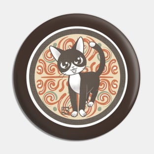 Cute black and white cat Pin