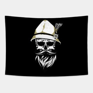 Sauthkrautz bearded skull with hat Tapestry