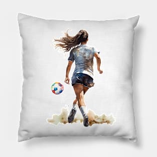 Girl Soccer Player Pillow