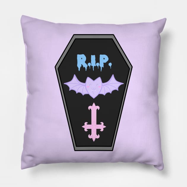 Kawaii Bat (pastel goth) Pillow by Luna-Cooper