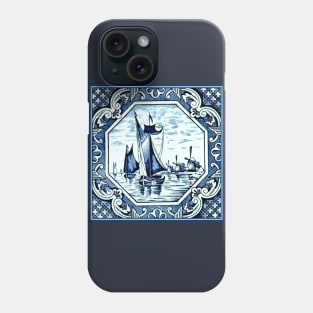 Dutch Blue Delft Sailing Boats and Windmills Phone Case