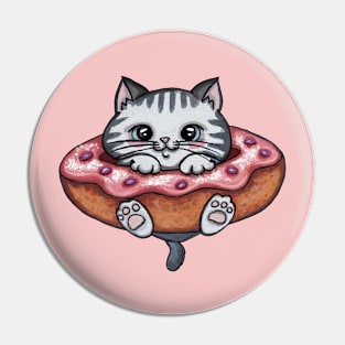 Cat with donut Pin