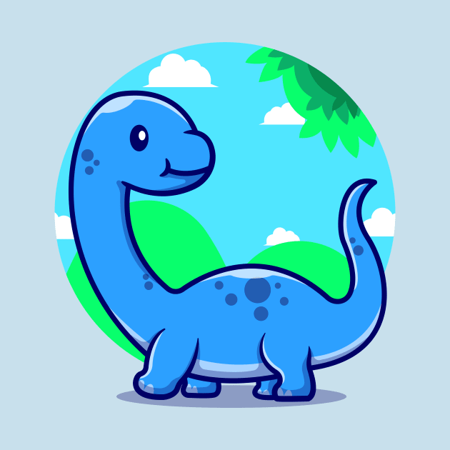 Cute Baby Brontosaurus Cartoon by Catalyst Labs