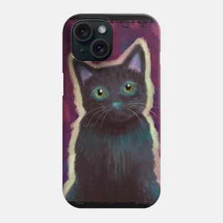 Black kitty portrait Phone Case