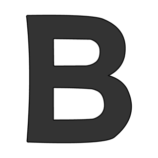 letter b black T-Shirt