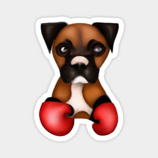Cute Boxer Drawing Magnet