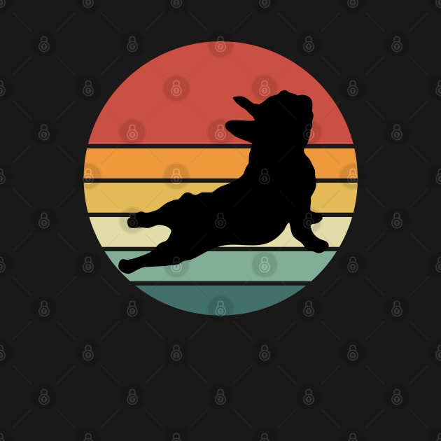 French bulldog yoga, sunset yoga frenchie silhouette by Collagedream