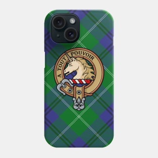 Clan Oliphant Crest over Tartan Phone Case