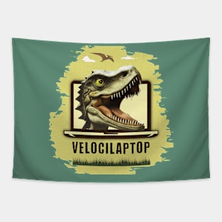 Velocilaptop Funny Raptor Computer Nerd Tapestry