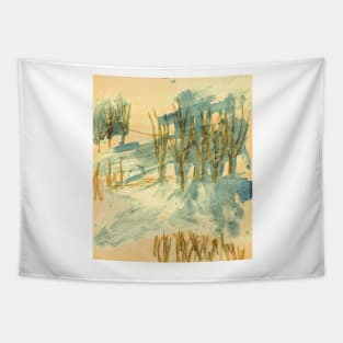 Yellow landscape Tapestry