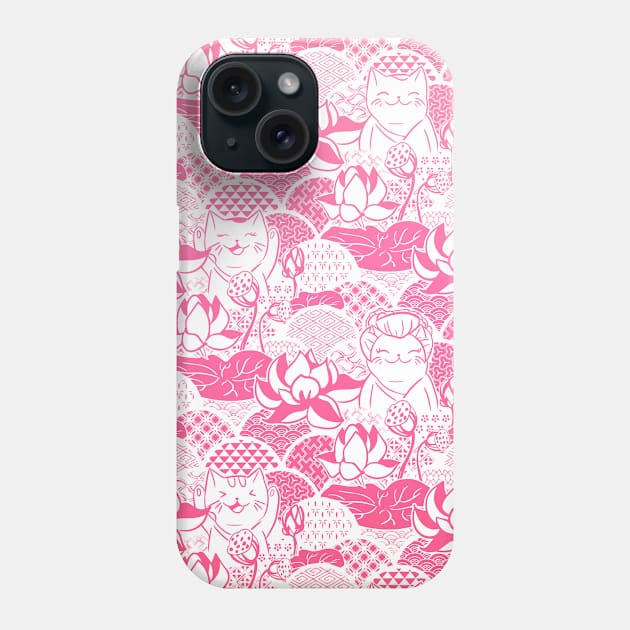 Japanese cats Phone Case by Meows in Clouds