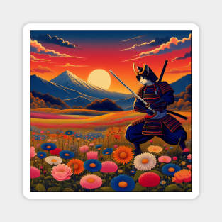 Samurai Cat ukiyo-e Magnet