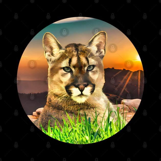 The Coguar wild cat in freedom by UMF - Fwo Faces Frog