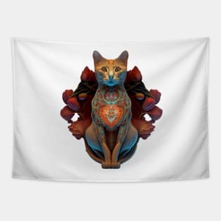 floral cat 1 Tapestry