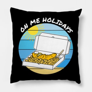 On Me Holidays, Seaside Fish And Chips, Summer Pillow