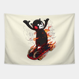 Why is the Kumamon on skateboard? Tapestry