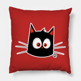 Black Cat Stare Pillow