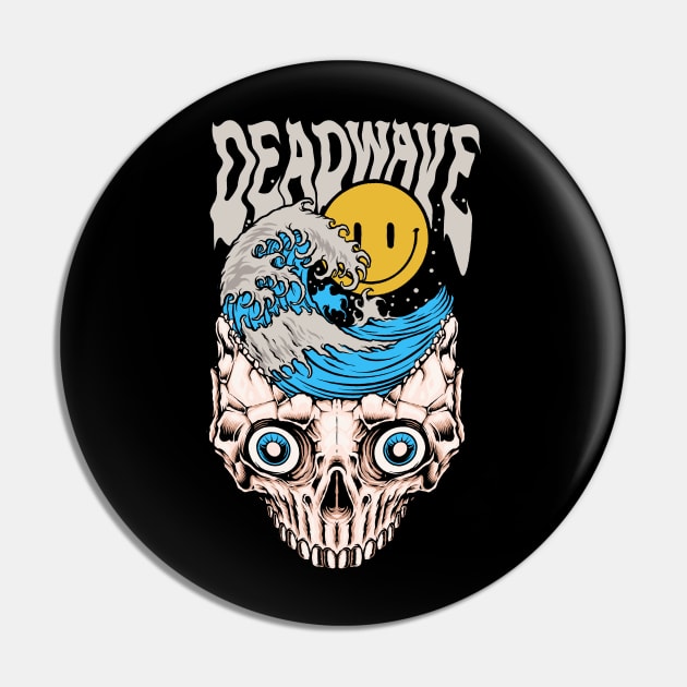 dead wave skull Pin by Mako Design 