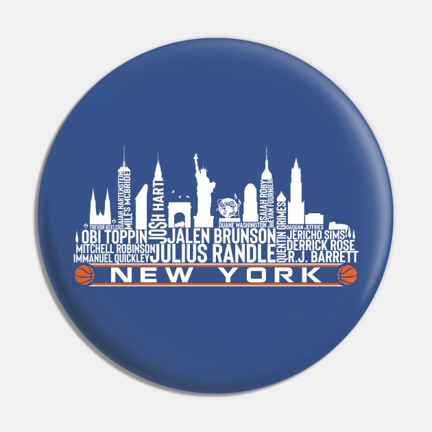 New York Basketball Team 23 Player Roster, New York City Skyline Pin by Legend Skyline