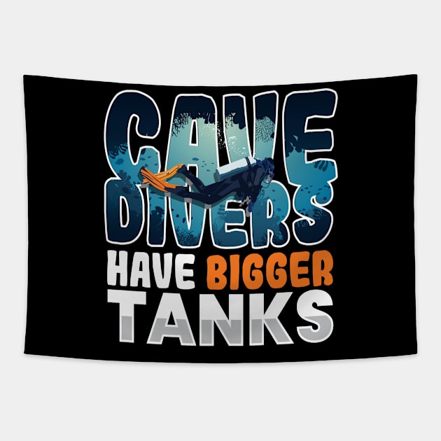 Cave Divers Bigger Tanks Cave Diver Tapestry by MooonTees