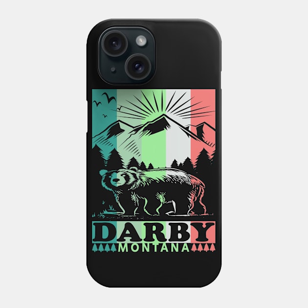 Darby Montana Retro Mountain Bear Phone Case by HomeSpirit