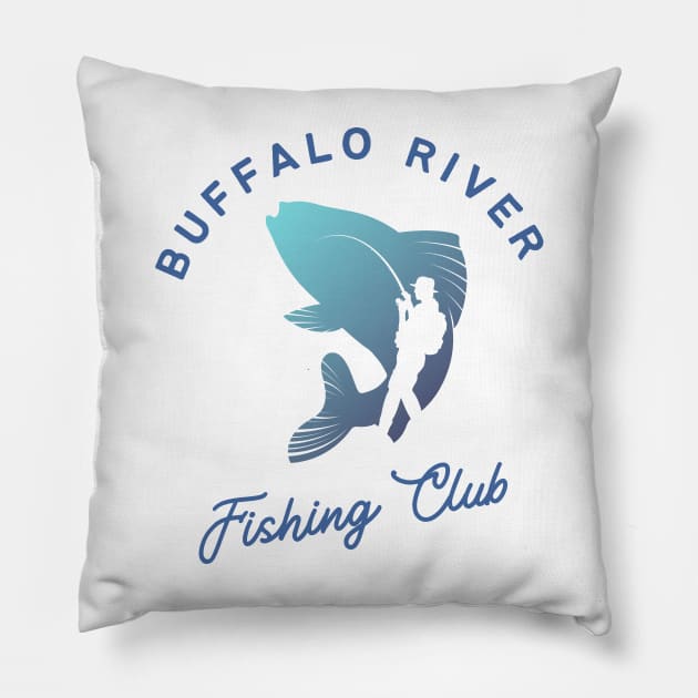 Buffalo River Fishing Club Pillow by Crossbar Apparel