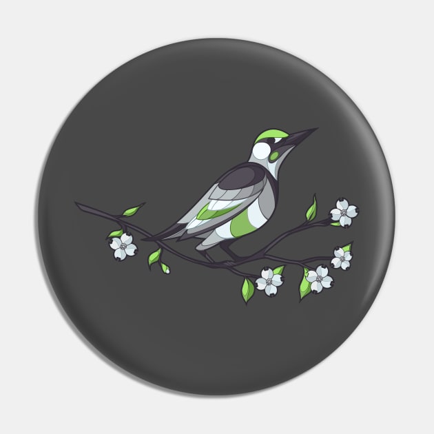 Pride Birds - Agender Pin by wanderingkotka