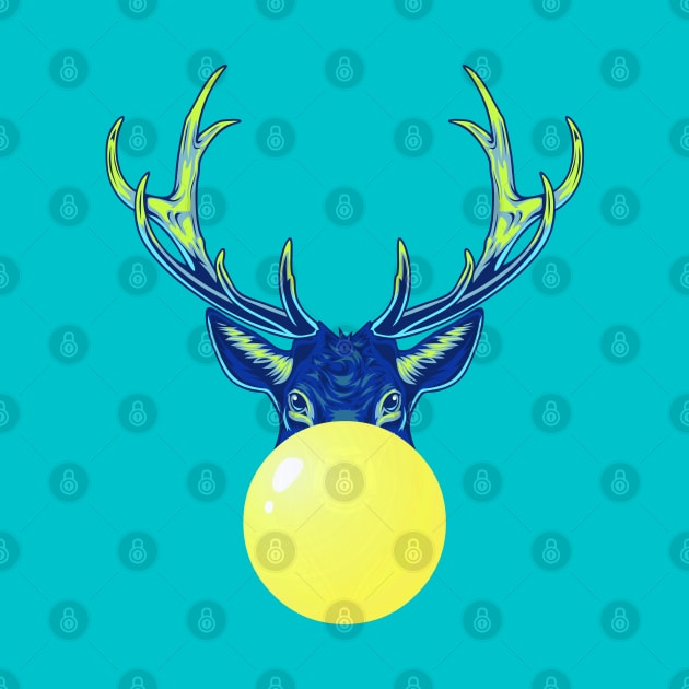 Yellow Bubblegum Reindeer by 1001Kites