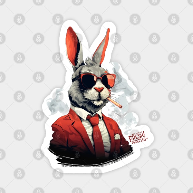 Cool Rabbit Magnet by Fresh! Printsss ™