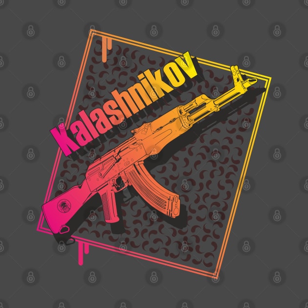 Colorful Kalashnikov assault rifle by FAawRay