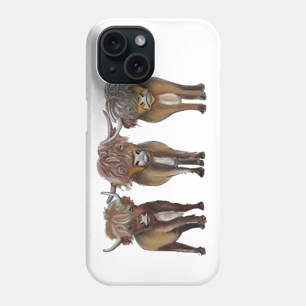 Scottish Highland cattle Phone Case by msmart