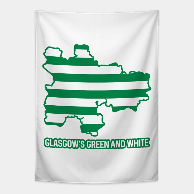 GLASGOW CITY CELTIC FOOTBALL CLUB WHITE AND GREEN MAP Tapestry by MacPean