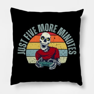 Just Five More Minutes Skeleton Gaming Pillow