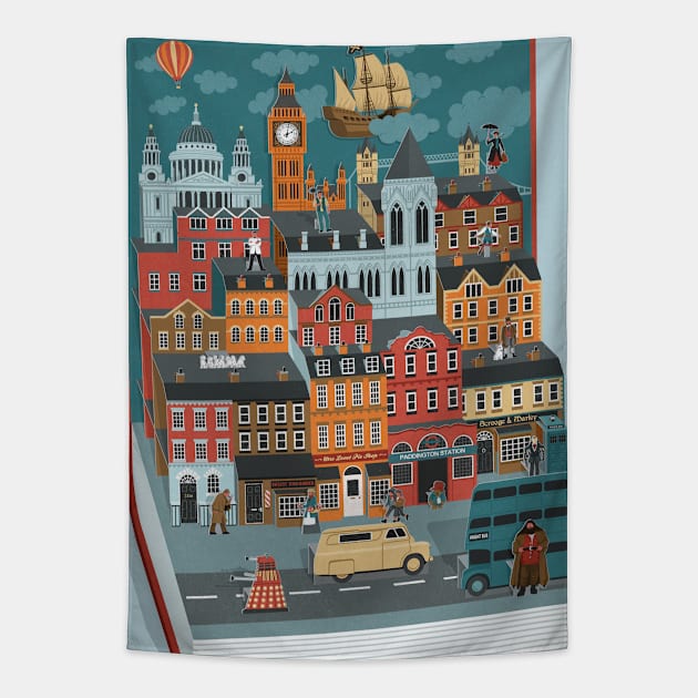 AOI London Story Poster Tapestry by John Holcroft