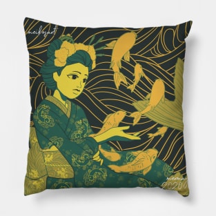 a Koi Kabuki Pillow