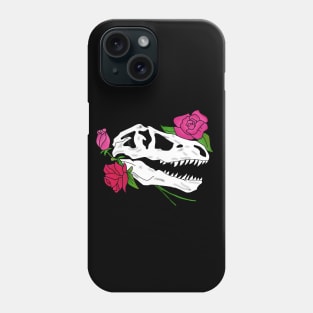 Floral T-Rex Dinosaur Skull Phone Case