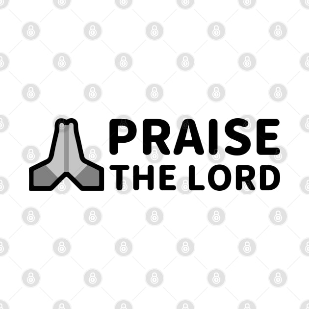 Praise The Lord - With Praying Hand - Black - Christian Series 10B by FOGSJ