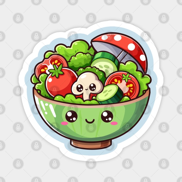 Cute Healthy Vegetable Salad Magnet by Arief Uchiha