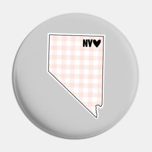 USA States: Nevada (pink plaid) Pin