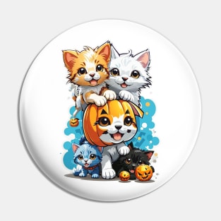 Kawaii Kittens And Dogs Playing Pin