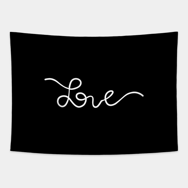 Love Handwritten Lineart Tapestry by vpessagno