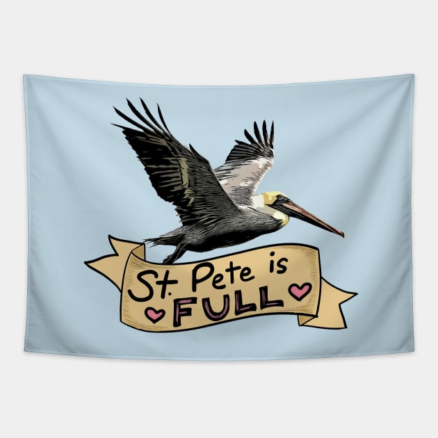 St Pete Full Pelican Tapestry by Sparkleweather