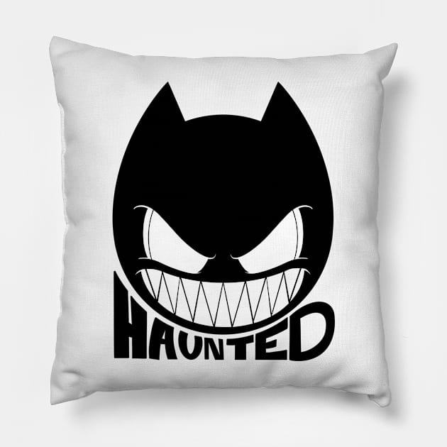 Haunted by Demons Black Pillow by chrisnazario