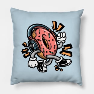 funny donuts cartoon Pillow