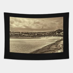 Bideford Long Bridge Devon Sepia Tapestry