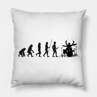 Human Evolution Drummer design Pillow